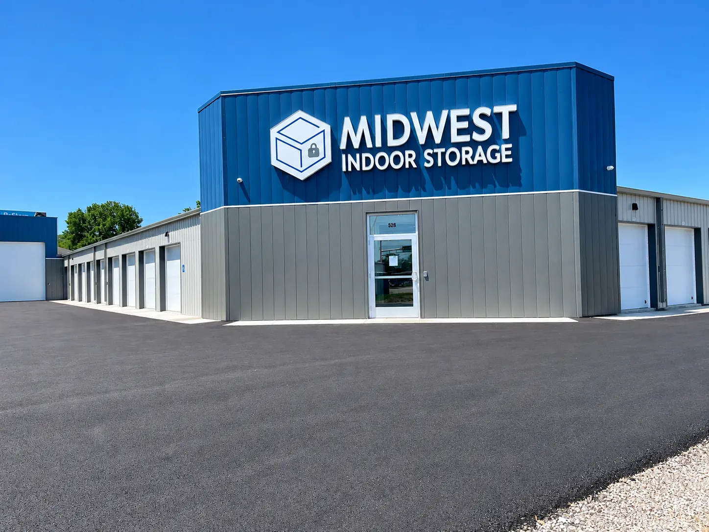 Building facade and main entrance at Midwest Indoor Storage in Winona, MN