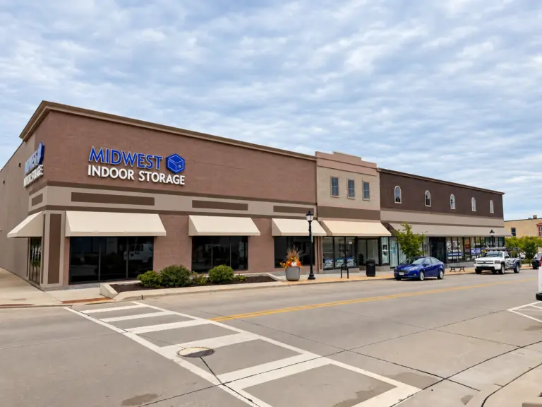 Downtown Midwest Indoor Storage building exterior at Midwest Indoor Storage in Janesville, WI
